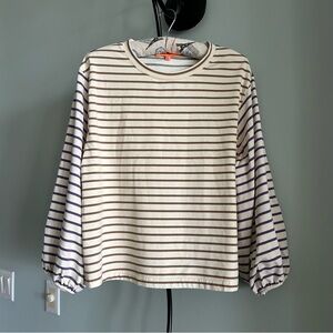 Vilagallo Cream and Purple Striped Blouse